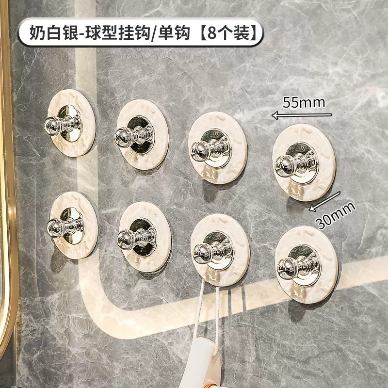 Luz gancho de lujo adhesivo fuerte carga Punch-libre cocina baño Baño pared puerta toalla sin costuras gancho pegajoso