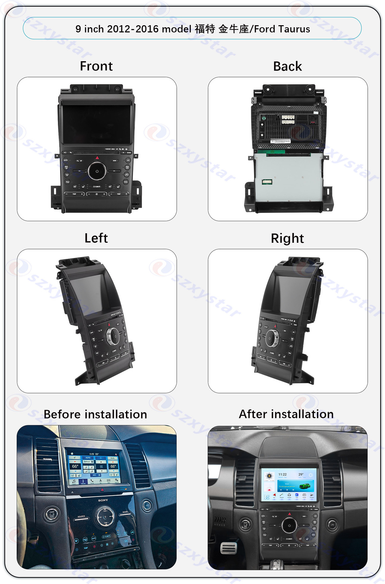 Suitable for 10-Inch 12-16 Model Ford Taurus Android Wireless Carplay Navigation 360 Panoramic All-In-One Machine