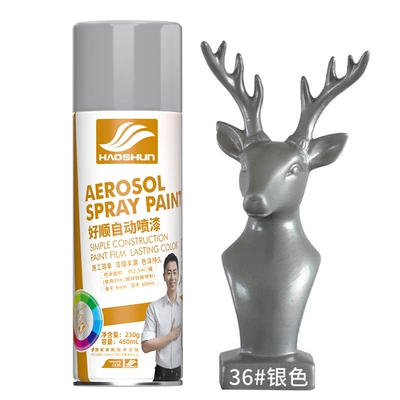 Haoshun Chrome-Plated Silver Metallic Spray Avtomobil boyası - 36-silver-450ml-230g