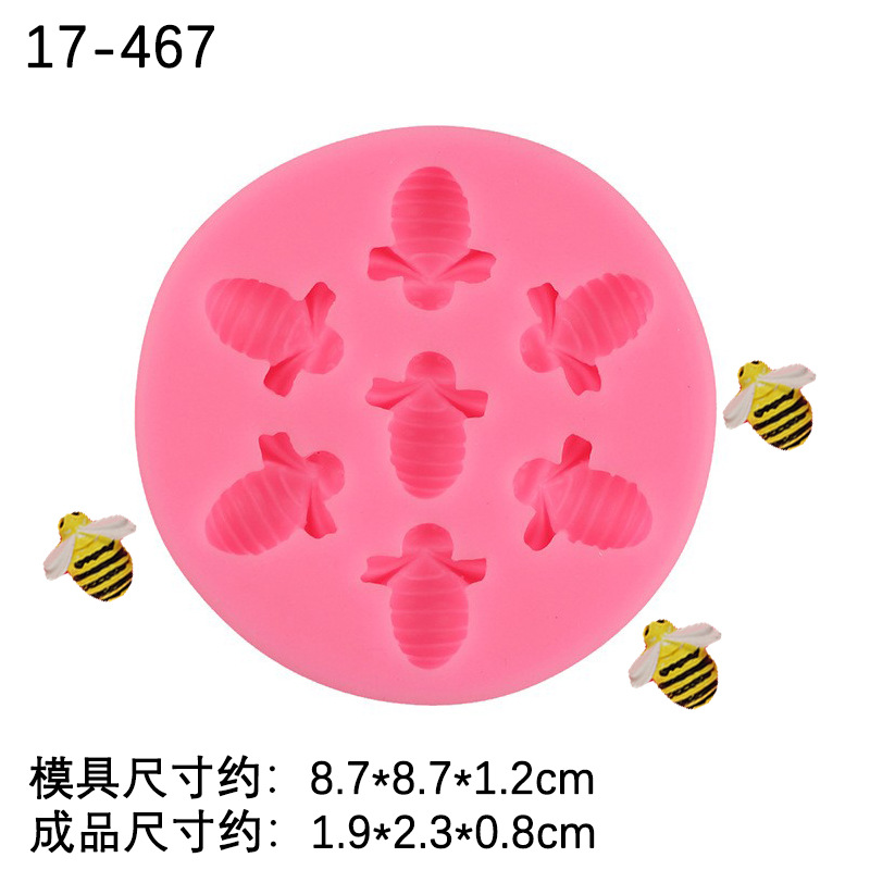 Múltiples molde de silicona en forma de abeja fondant pastel decoración chocolate molde arcilla herramienta de cerámica suave