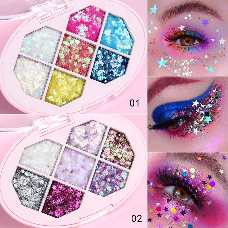 Please Check Carefully! Link to Disclaimer - Exclusively for Foreign Trade: Cmaadu Seven-Color Glitter Eyeshadow Palette