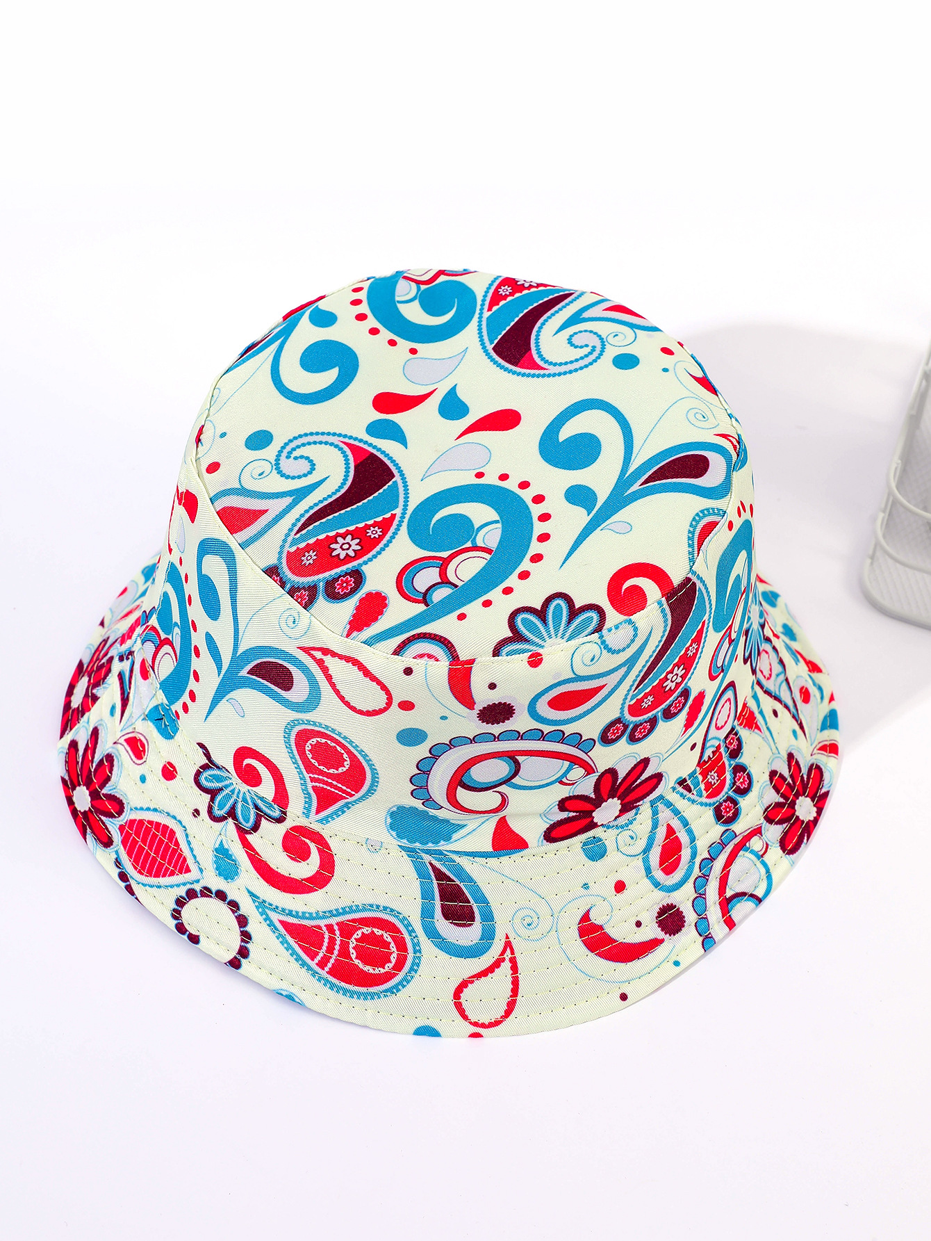 Sombrero de pescador impreso de doble cara Sombrero de lavabo de protección solar versátil de estilo coreano Sombrero de comercio exterior