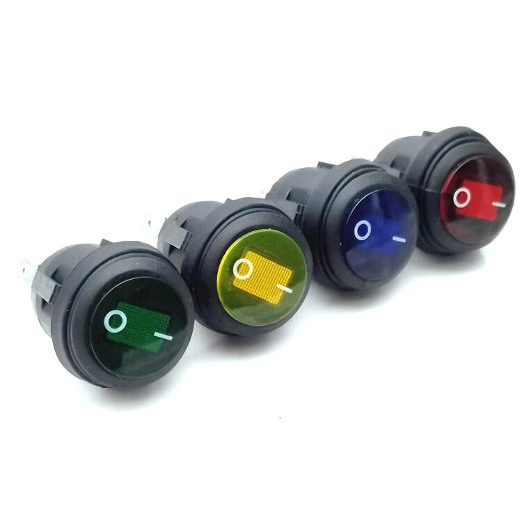 全圆连体防水船型开关KCD2 3脚2档带灯 6A/250V 电源开关