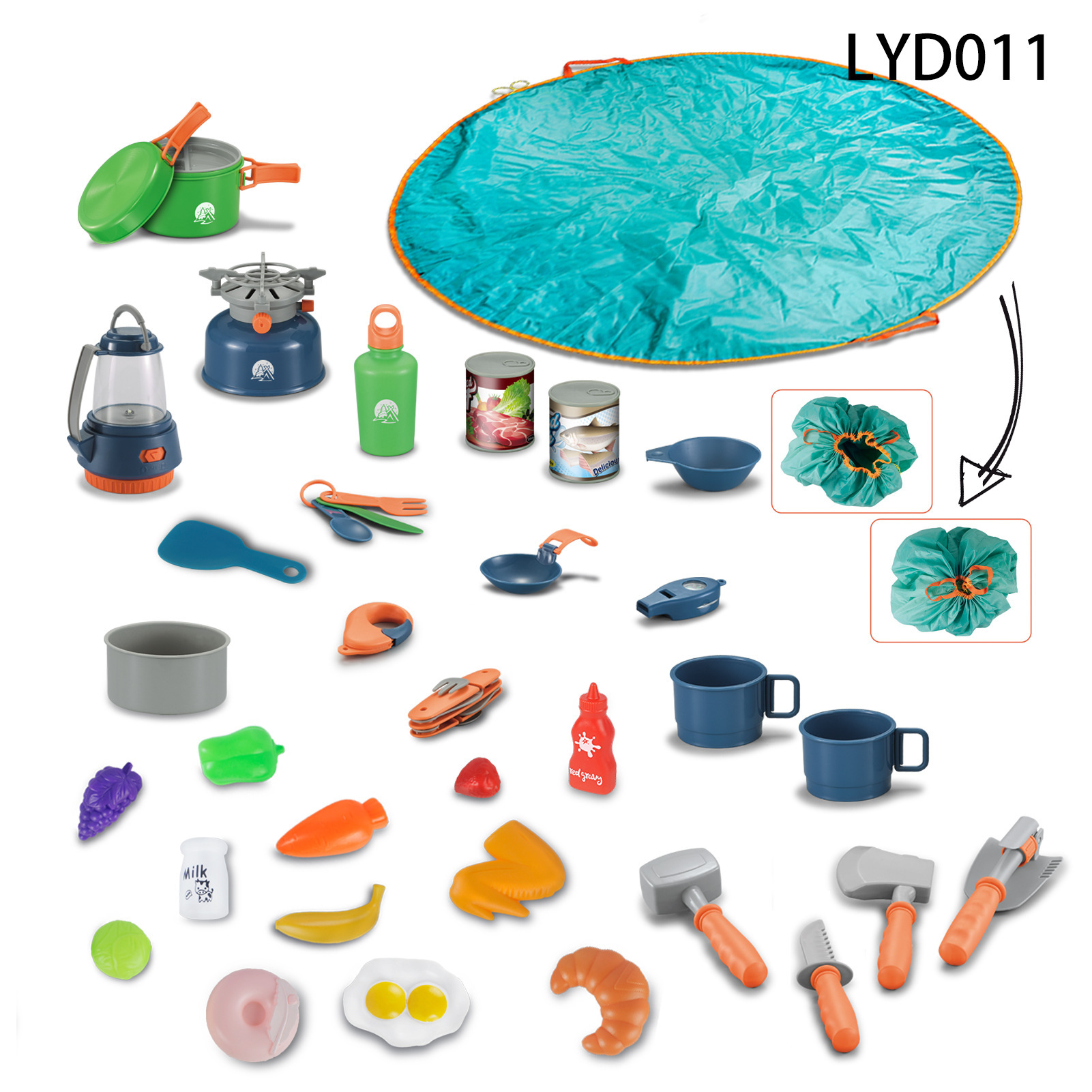 Juego de vajilla educativa para niños, para camping, picnic, con walkie-talkies, utensilios de cocina, para jugar al aire libre.