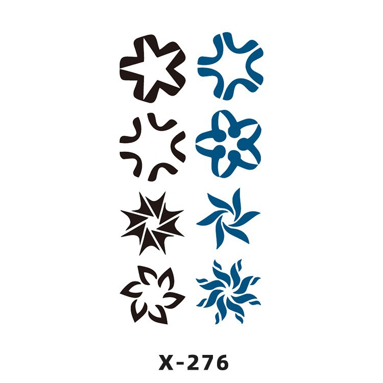 Arco de flor pequeña pegatinas de tatuaje fresco 3D dibujos animados transfronterizo Henna rosa impermeable texto en inglés pegatinas de tatuaje