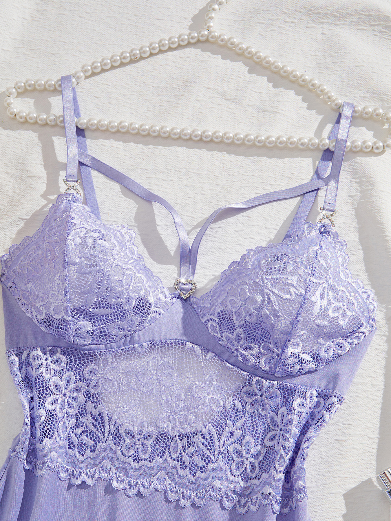 Camicia da notte donna sexy in pizzo trasparente erotica_voghion.com