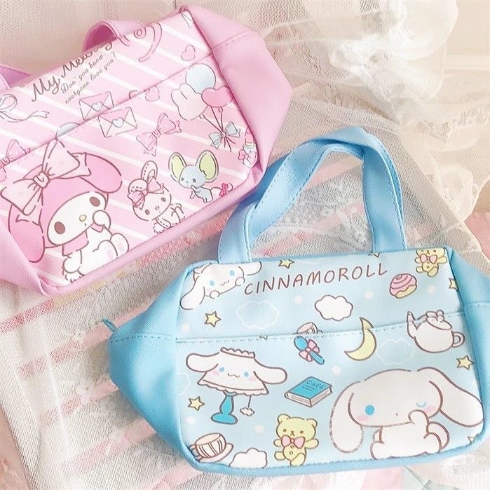 Cartoon japonés Kulomi lindo aislamiento bolsa de almuerzo conveniente plegable de cuero PU aluminio bolsa de almuerzo portátil
