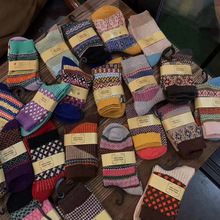 厂家批发冬季女士日款保暖厚实文艺袜tutu图腾羊毛袜休闲百搭