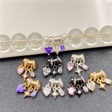 14k包金微镶锆石金粉世家水晶手串隔片隔珠散珠diy手链串珠配件