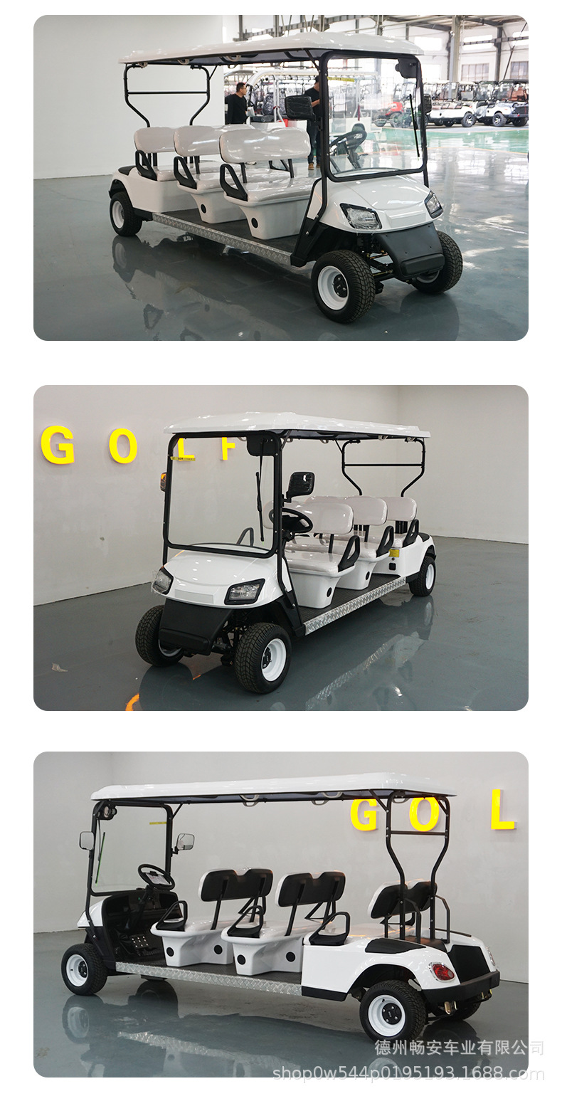 Cross-Border Tourist Shuttle Bus Golf Cart Electric Golf Cart Sightseeing Car 2-4-6 Seater Four-Wheel Sightseeing Car