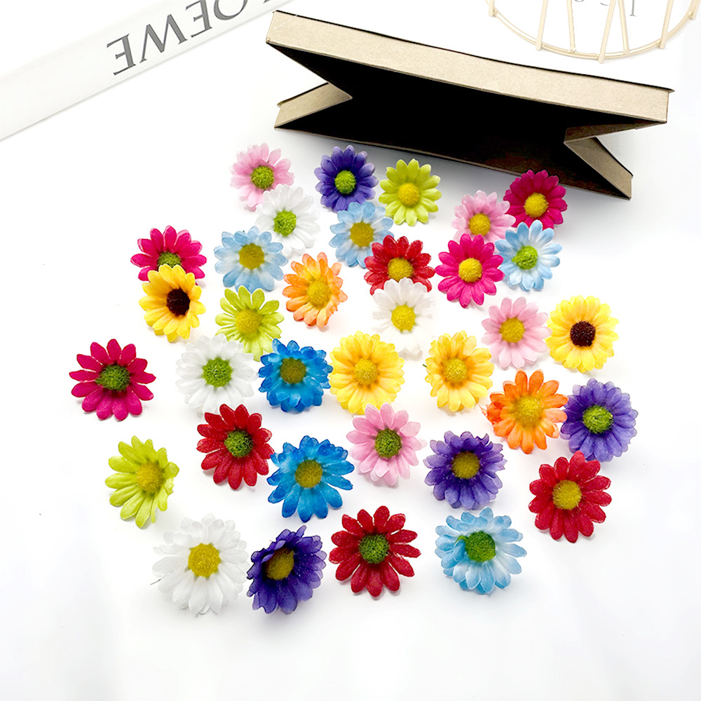 Simulación de margarita pequeña pintura al óleo de color crisantemo decoración de boda fijación di pinzas de pelo accesorios de flores accesorios de fotografía