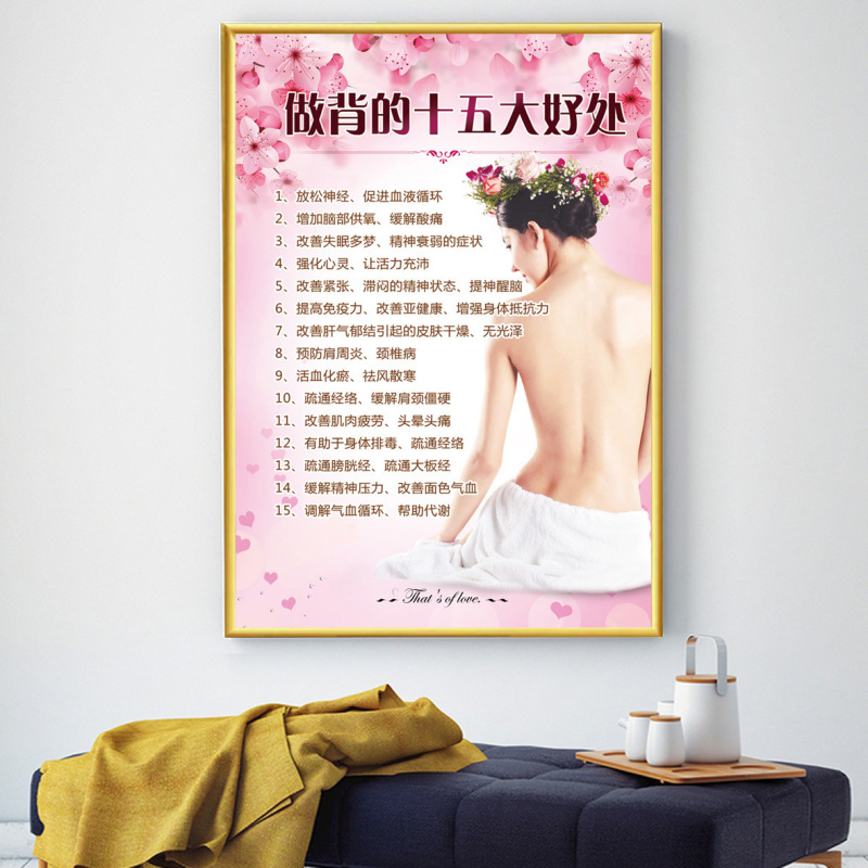 美容院装飾画美体掛け画肩首ポスター顔ケア画像シール美体背景画kt板|undefined