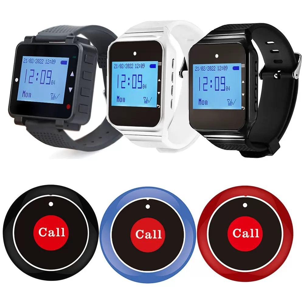 手表无线呼叫器餐厅茶楼酒店咖啡厅茶餐厅外贸呼叫器服务按铃