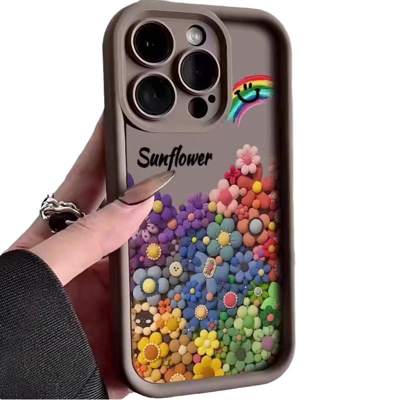 Girasol de color europeo y americano para iPhone 16pro funda para teléfono móvil Apple 15/14/13promax nuevo 12x