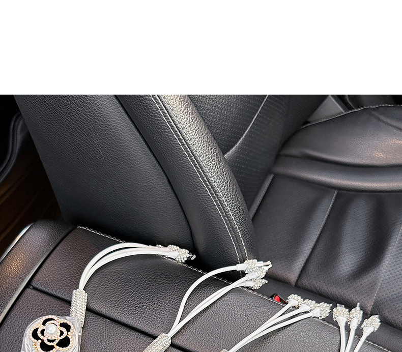 Car Charger Fast Charging Cigarette Lighter Light Luxury Car One to Three Multi-Function Telescopic Three-In-One Mobile Phone Data Cable
