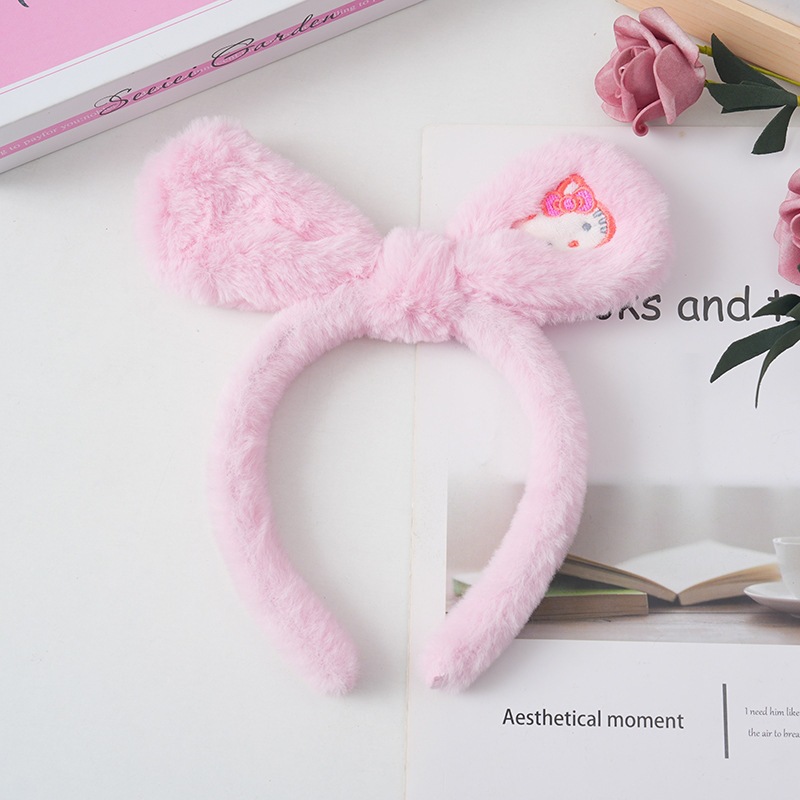 Linda diadema de perro de laurel de laurel de dibujos animados lindo diadema de esponja tridimensional Sanrio diadema de lavado de cara para niños tocado de presión de cabello al por mayor