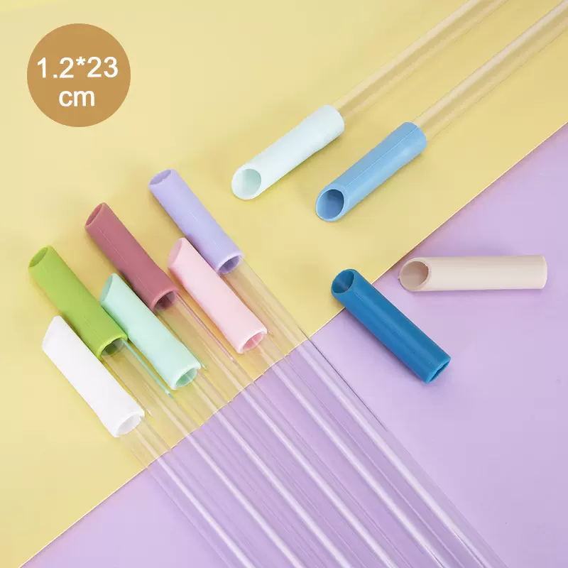 新款1.2cm TRITAN伸缩吸管套装奶茶饮料重复使用弹跳吸管多色可选