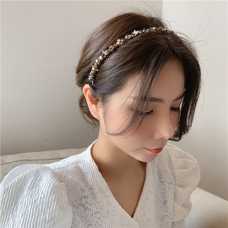 Hair Band Hair Accessories Type Elegant Geometric Artificial Crystal Hair Band