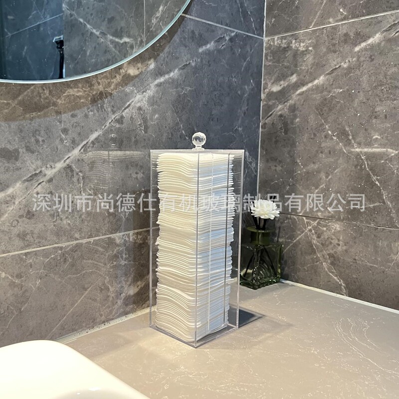 Customized Club Acrylic Cleaning Pad Storage, Cotton Pad Dispenser, Rectangular Makeup Remover Cotton Dispenser with Lid Customized Club Acrylic Cleaning Pad Storage, Cotton Pad Dispenser, Rectangular Makeup Remover Cotton Dispenser with Lid