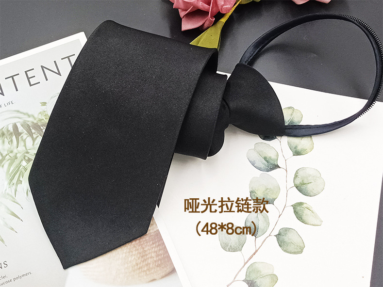 En stock color sólido negro cremallera lazo de los hombres y las mujeres perezoso moda casual mate brillante camisa decorativa mano golpeando