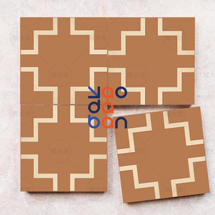 Small Floral Tiles Wabi-Sabi Minimalist Retro Moroccan Kitchen and Bathroom Tiles Restaurant Homestay Chain Non-Slip Floor Tiles 200