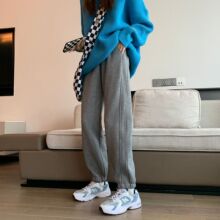 华棉加绒束脚卫裤运动裤女休闲裤高腰2025秋冬新款显瘦保暖哈伦裤