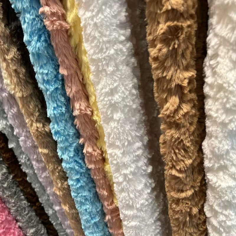 630g camellia tela de lana de conejo cepillo de flores otoño invierno ropa almohada zapatos sombrero tela textil casera no pierde la pelo proceso