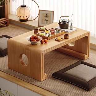 Solid Wood Tatami Coffee Table Bay Window Table Kang Table Balcony Small Table Simple Tatami Tea Table Guqin Table