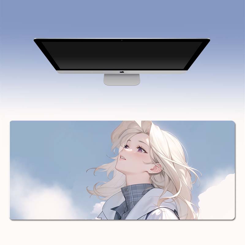 マウスパッドの1つの代理の超巨大なかわいいアニメの女子学生のキーボードのパッドは大きくて厚いロックの辺の卸売りの大きいサイズの事務室を増加します。|undefined