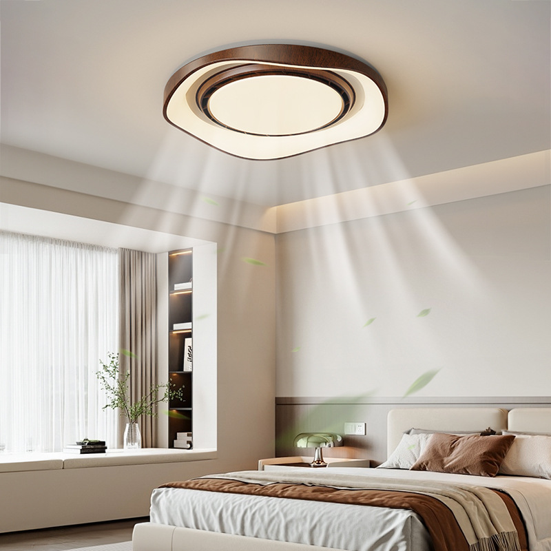 Lámpara de Techo con Ventilador Invisible 461L de Hierro y ABS, Control por Voz, para Dormitorio