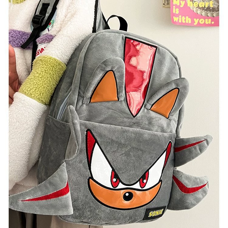 Wlgs Темный Соник Плюшевая ниша Пара Повседневная сумка Тенденция Школьная сумка