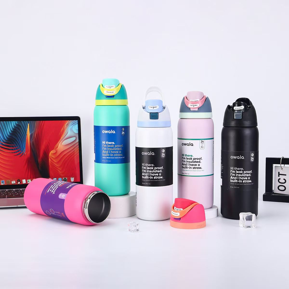 Nuevo transfronterizo Amazon explosión Owala doble vacío portátil de gran capacidad fruta 304 taza de calor en stock