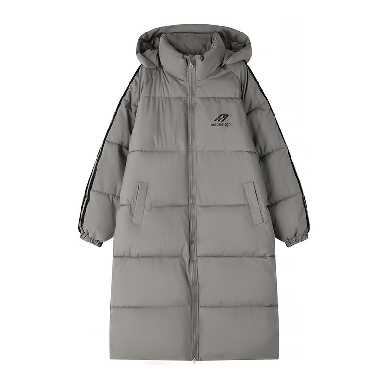 Ropa de algodón larga para mujeres de la universidad de invierno 2024 ropa de invierno sobre la rodilla suelta casual personalidad con capuchón abrigo de pluma image 6