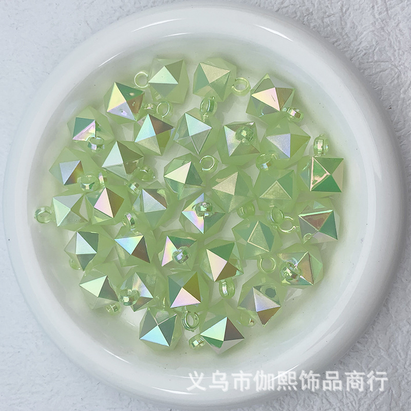 新品16mm切り面金粉夜光水立方吊穴珠diy車掛手作りアクセサリービーズ部品材料