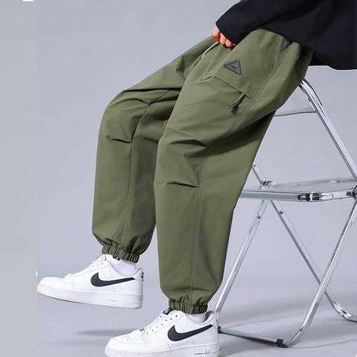 High-end Men's Korean Style Trendy Tied-in Loose Plus Size Casual Pants Summer Bestselling Stylish Versatile Sport Work Pants