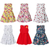 Summer dress, girl's skirt sleevless, small princess costume, Korean style, floral print