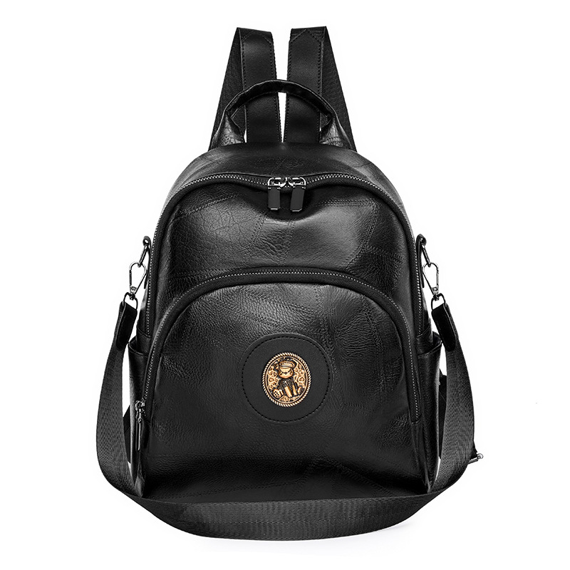 2024 nueva mochila retro bolsa de mujer de moda estilo coreano de cuero suave mochila de mujer de gran capacidad de moda bolsa de viaje de todo fósforo