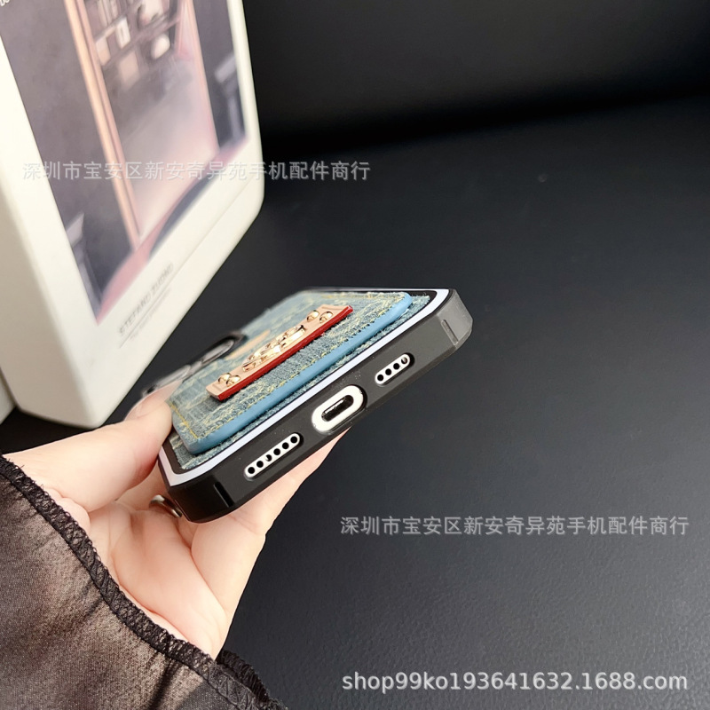 新款牛仔标签潮牌手机保护套适用iPhone16ProMax跨境苹果15手机壳|undefined