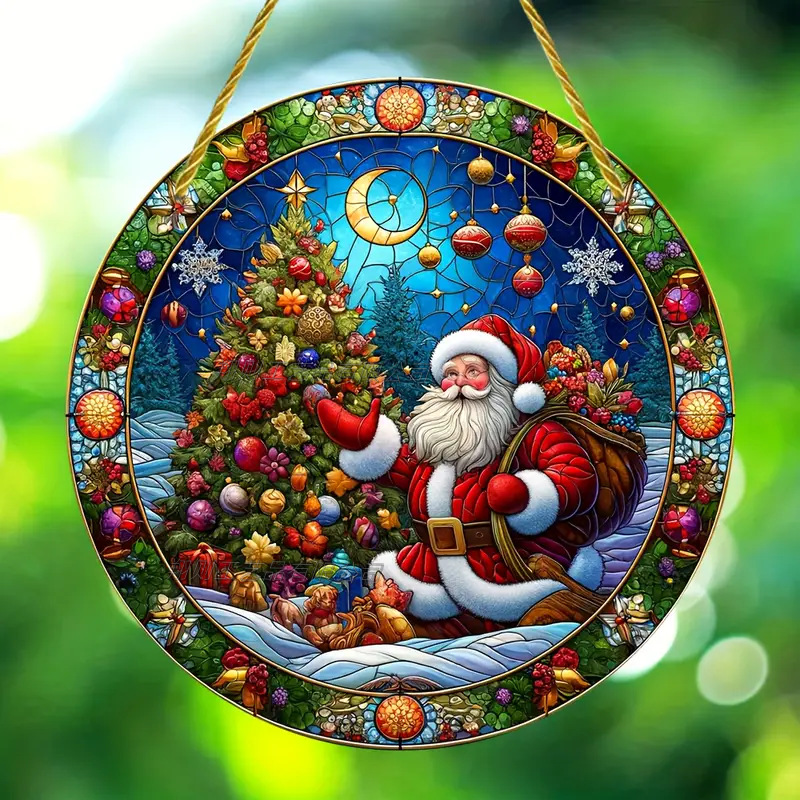 Fabricante de decoración de estilo de Navidad directa, Santa Claus, hombre de pan de jengibre y su casa de pan de jengibre decoración acrílica