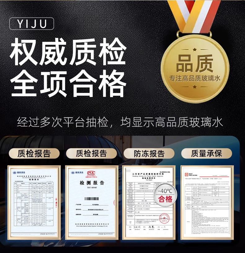 Yiju Car Windshield Washer Fluid - Powerful Stain and Oil Film Remover, Specialized for Insect Residue, Ethanol-based Wiper Fluid, Suitable for All Seasons