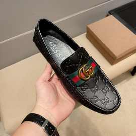 韩版新款豆豆鞋外出懒人一脚蹬真皮套脚鞋休闲舒适透气旅游四季鞋