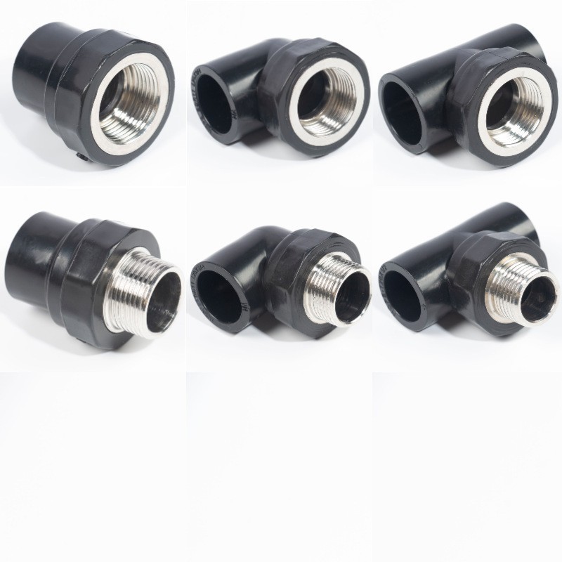 PE nuevo material tipo socket rosca interna y externa directa codo tee tubería de fontanería accesorios de fusión en caliente