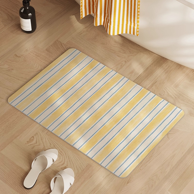 Cream viento diatomaceas almohadilla de suelo absorción de agua almohadilla de suelo de baño antideslizante almohadilla de pies de secado rápido inodoro resistente a la suciedad fácil de cuidar almohadilla de pies