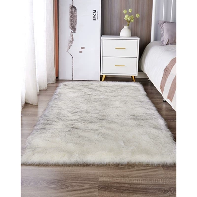 Color for Bedroom, Bedside Rug, Car Carpet - white-gray-customized