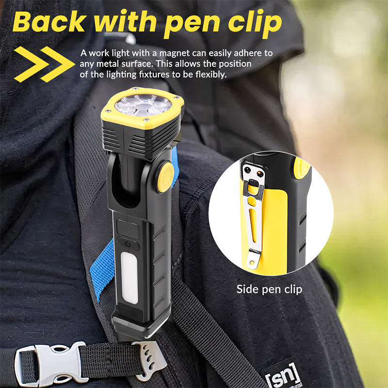 Cross-border New Product LED Dual Source Work Light With Magnetic Hook 90°Rotating Digital Display Multifunctional_voghion.com