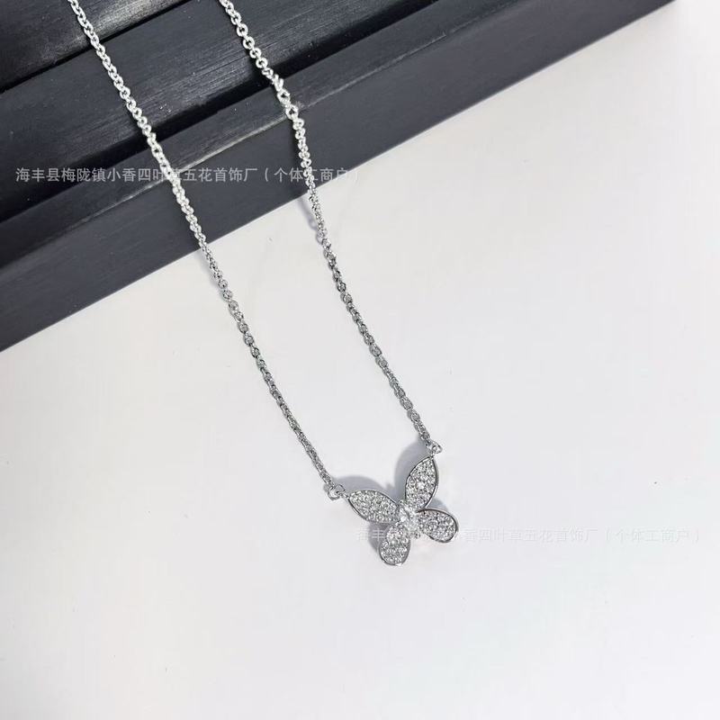 格家满钻幻影蝴蝶系列项链女高版本蝴蝶结花朵简约百搭简约锁骨链|undefined