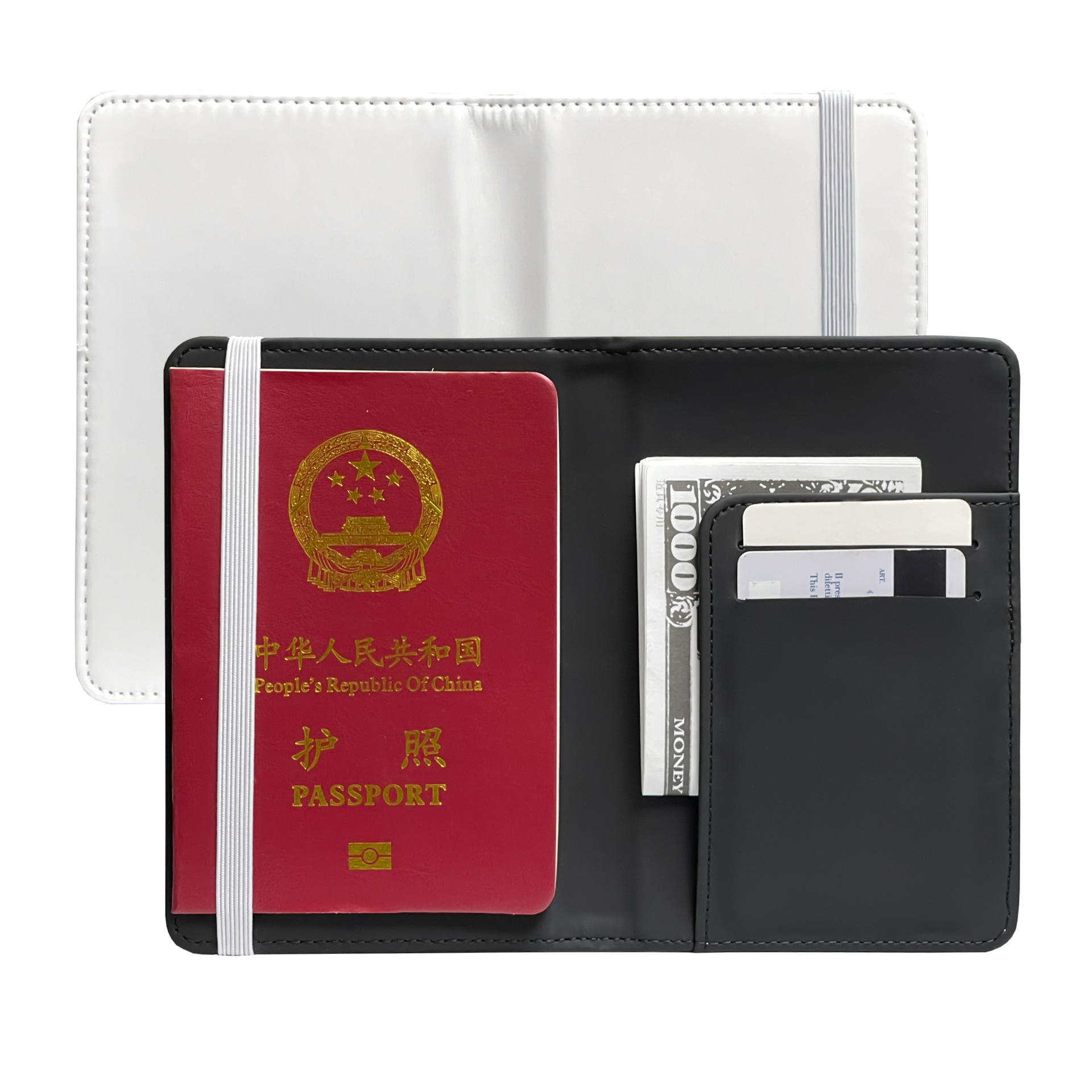 Transfronterizo nuevo clip de pasaporte de transferencia térmica de sublimación térmica gran capacidad multi-tarjeta bolsa de pasaporte conveniente libro de pasaporte en blanco