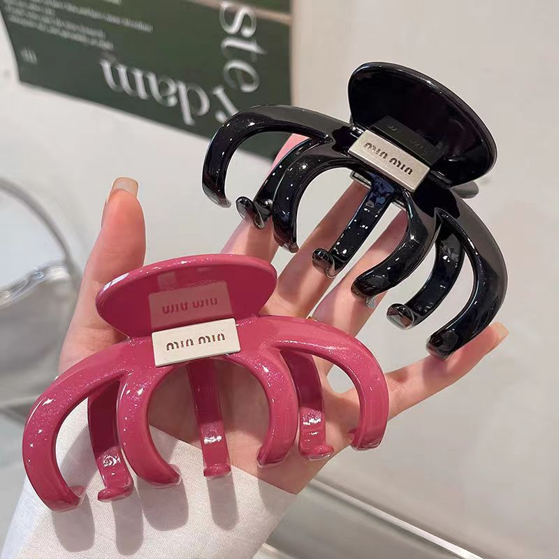 Kadınlar için büyük saç tokası, retro akrilik saç tokası, başın arkasında basit köpekbalığı tokası, üst düzey yeni moda