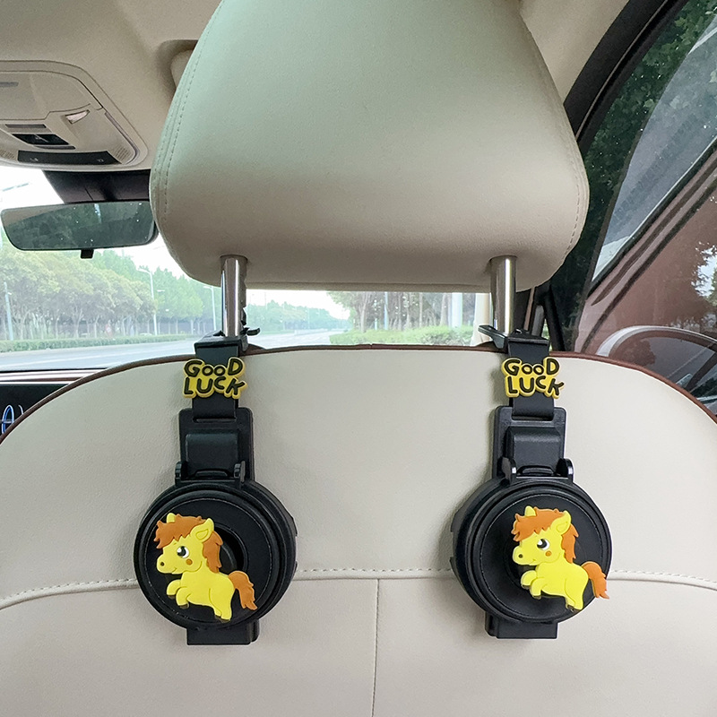 FAW – Car cup holder/beverage holder Zodiac Car Cup - cup-holderhook-2-in-1-black-horse-2-pieces