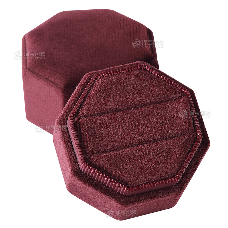 마룬 싱글 링 박스 [귀걸이 보관 가능]